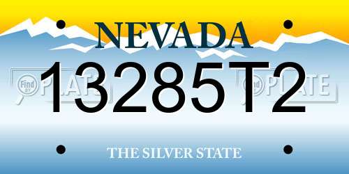 13285T2 Nevada License Plate