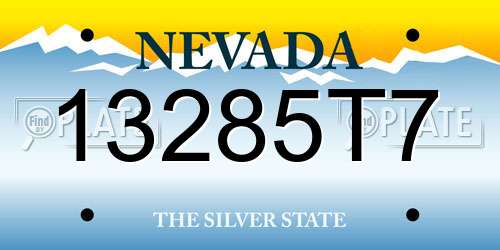 13285T7 Nevada License Plate