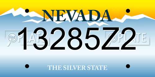 13285Z2 Nevada License Plate