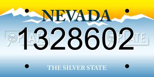 1328602 Nevada License Plate