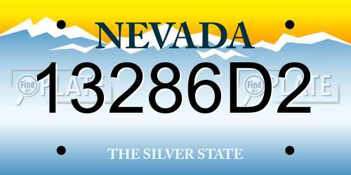 13286D2 Nevada License Plate