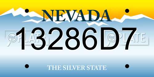 13286D7 Nevada License Plate