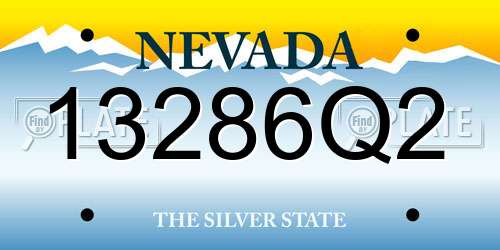 13286Q2 Nevada License Plate