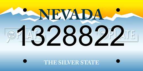 1328822 Nevada License Plate