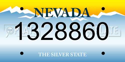 1328860 Nevada License Plate
