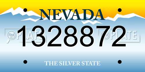 1328872 Nevada License Plate