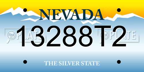 13288T2 Nevada License Plate