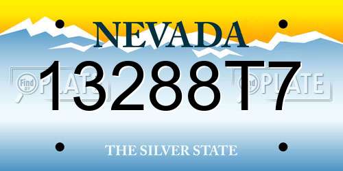 13288T7 Nevada License Plate