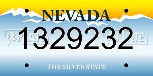 1329232 Nevada License Plate