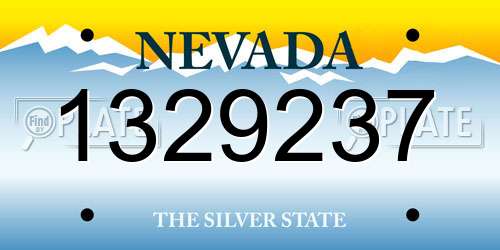 1329237 Nevada License Plate