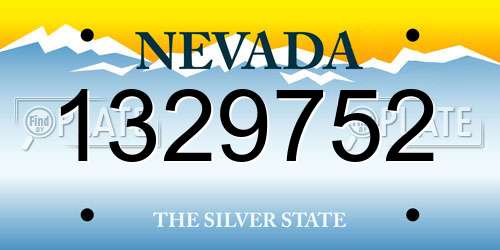 1329752 Nevada License Plate