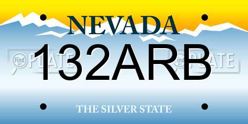 132ARB Nevada License Plate