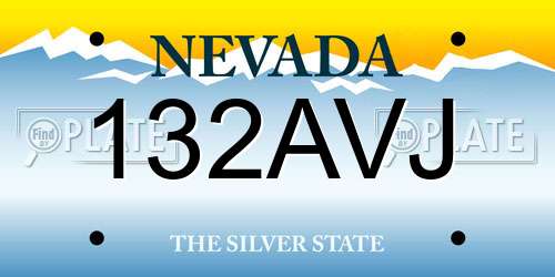 132AVJ Nevada License Plate