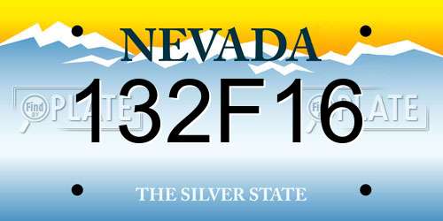 132F16 Nevada License Plate