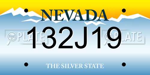 132J19 Nevada License Plate