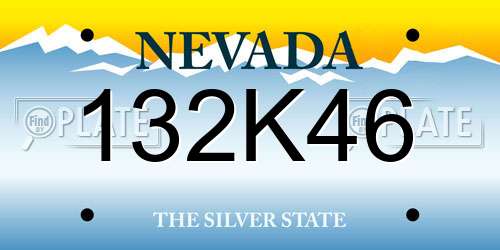 132K46 Nevada License Plate