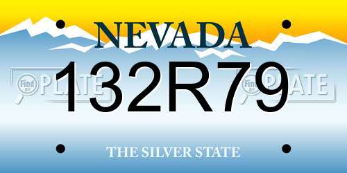 132R79 Nevada License Plate