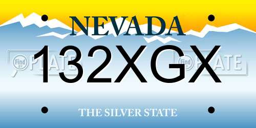 132XGX Nevada License Plate