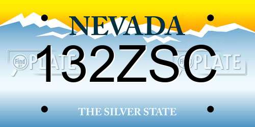 132ZSC Nevada License Plate