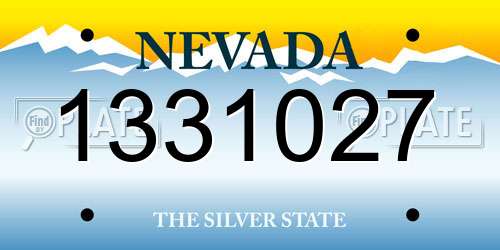 1331027 Nevada License Plate