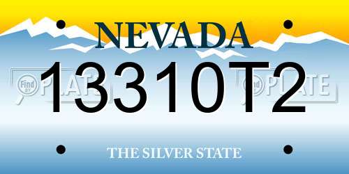13310T2 Nevada License Plate