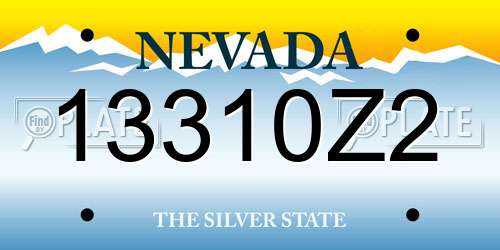 13310Z2 Nevada License Plate