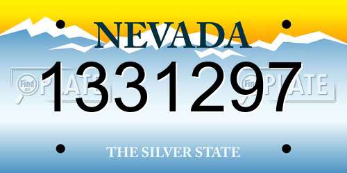 1331297 Nevada License Plate
