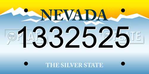 1332525 Nevada License Plate