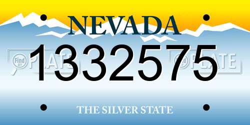 1332575 Nevada License Plate