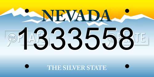 1333558 Nevada License Plate