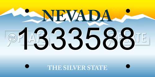 1333588 Nevada License Plate