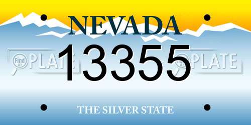 13355 Nevada License Plate