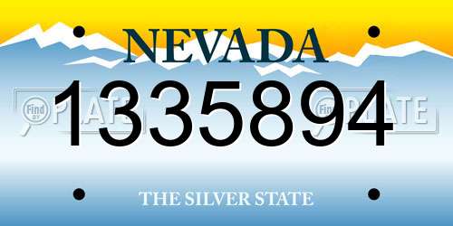 1335894 Nevada License Plate