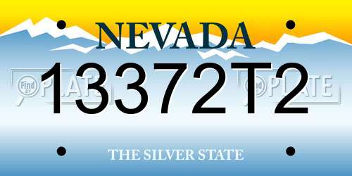 13372T2 Nevada License Plate
