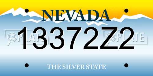 13372Z2 Nevada License Plate