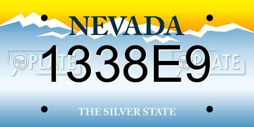 1338E9 Nevada License Plate