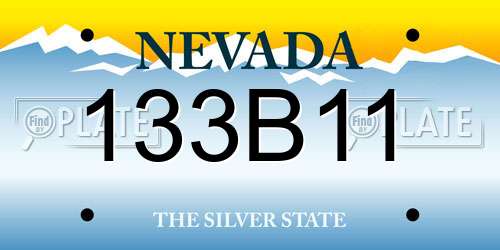 133B11 Nevada License Plate