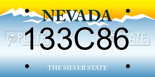 133C86 Nevada License Plate