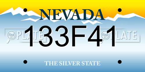 133F41 Nevada License Plate