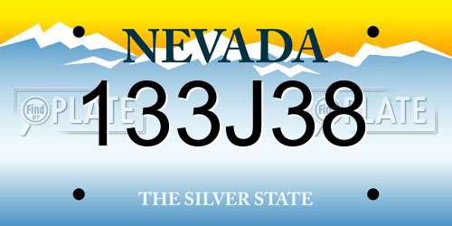 133J38 Nevada License Plate
