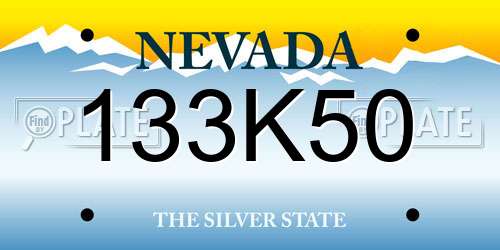 133K50 Nevada License Plate