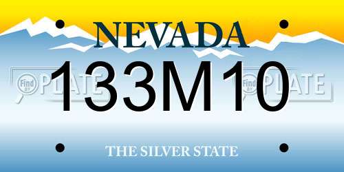 133M10 Nevada License Plate