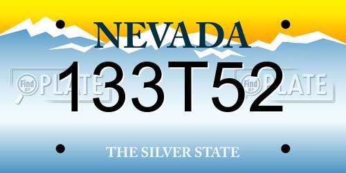 133T52 Nevada License Plate