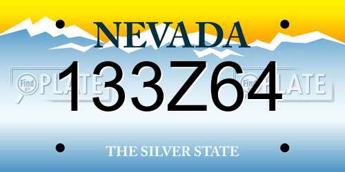 133Z64 Nevada License Plate