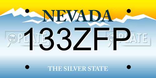 133ZFP Nevada License Plate
