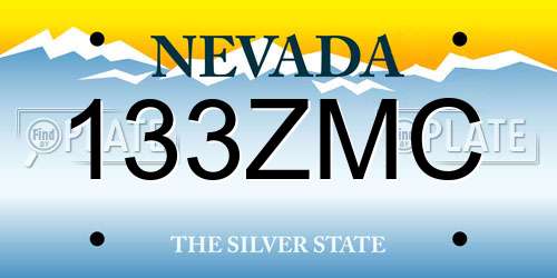 133ZMC Nevada License Plate