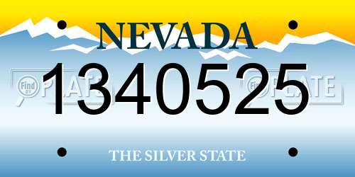 1340525 Nevada License Plate