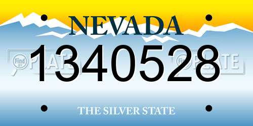 1340528 Nevada License Plate