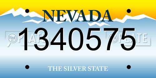 1340575 Nevada License Plate