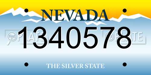 1340578 Nevada License Plate